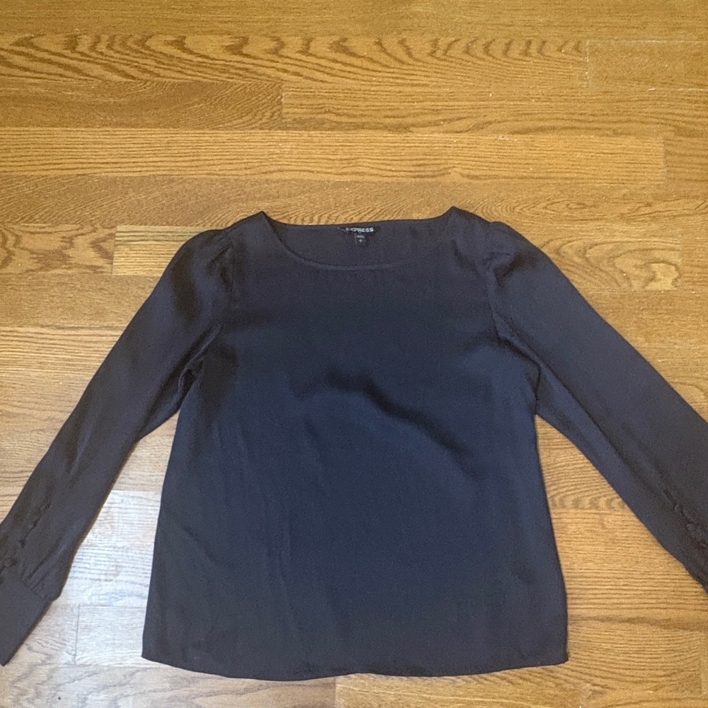 Express Black Blouse with Long Sleeves